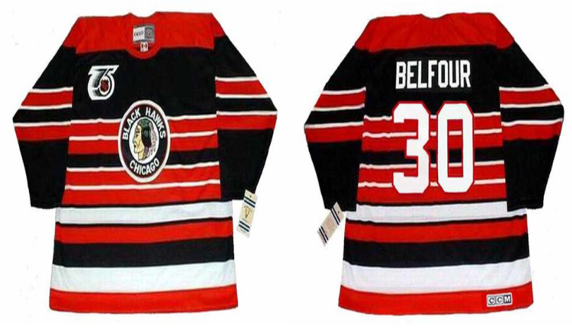 2019 Men Chicago Blackhawks 30 Belfour red CCM NHL jerseys